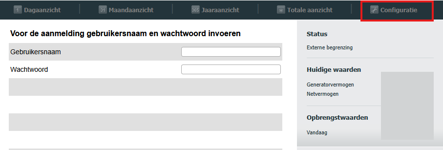 KACO blueplanet 50.0/60.0 Benutzeroberfläche Anmeldung